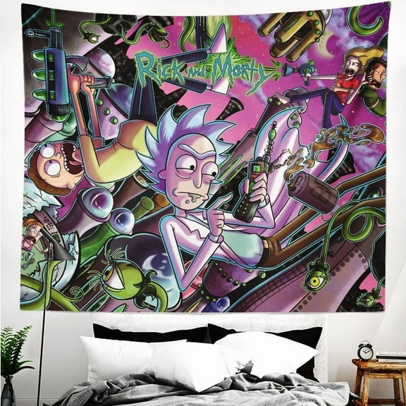 rick and morty Tapestry Wall Hanging For Boys Bedroom Girl Backdrop Party Birthday Decor 70*60in