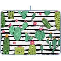 riloi Dish Drying Mat for Kitchen Counter - Cactus Plants Non Slip Draining Mat Large Microfiber Dish Pad protector Absorbent Drainer Rack Mats 16 x 18 inch