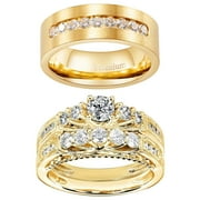 ringheart Matching Rings His and Her Rings Couple Rings AAA CZ Wedding Ring Sets for Him and Her Men and Women Ring