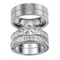 thumbnail image 1 of ringheart Matching Rings His and Her Wedding Rings Couple Rings AAA Cz Wedding Ring Sets for Men and Women Engagement ring, 1 of 7