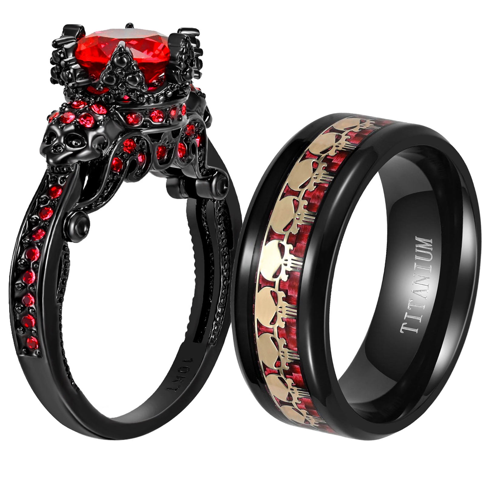 Skeleton wedding rings clearance