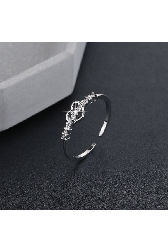 rings - TO MY DAUGHTER RING Feminine Fashion Hollow Out Opening Ladies Ring Jewelry, Silver