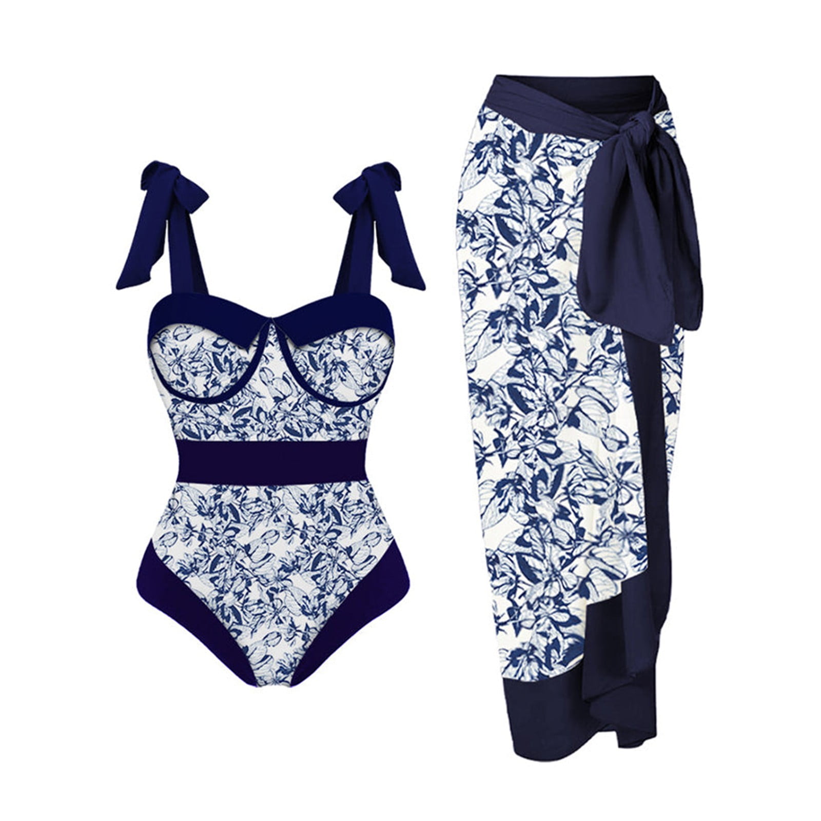 rinsvye Monokini Women Suit Bathing Swimsuit High Waist Up Wrap