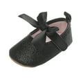 thumbnail image 1 of rinsvye Toddler Kids Girls Soild Colour Bowknot Princress Shoes Soft Sole The Floor Barefoot Non First Walkers Prewalker Shoes Size 1 Baby Girl Shoes 12 Month Old Shoes 18 Month Shoes Kids, 1 of 9