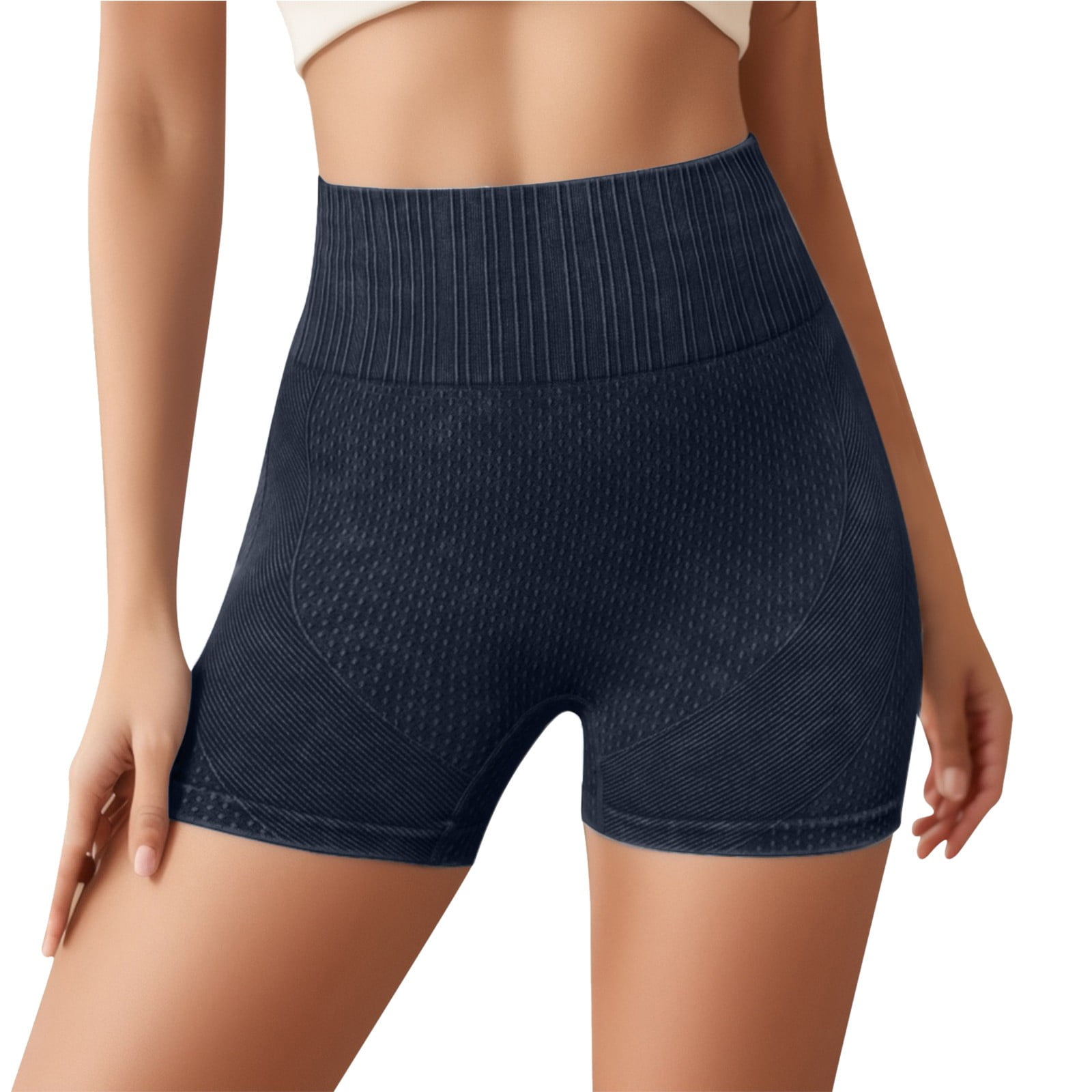 rinsvye Waist Running Color Yoga Hip High Women's Shorts Exercise Yoga