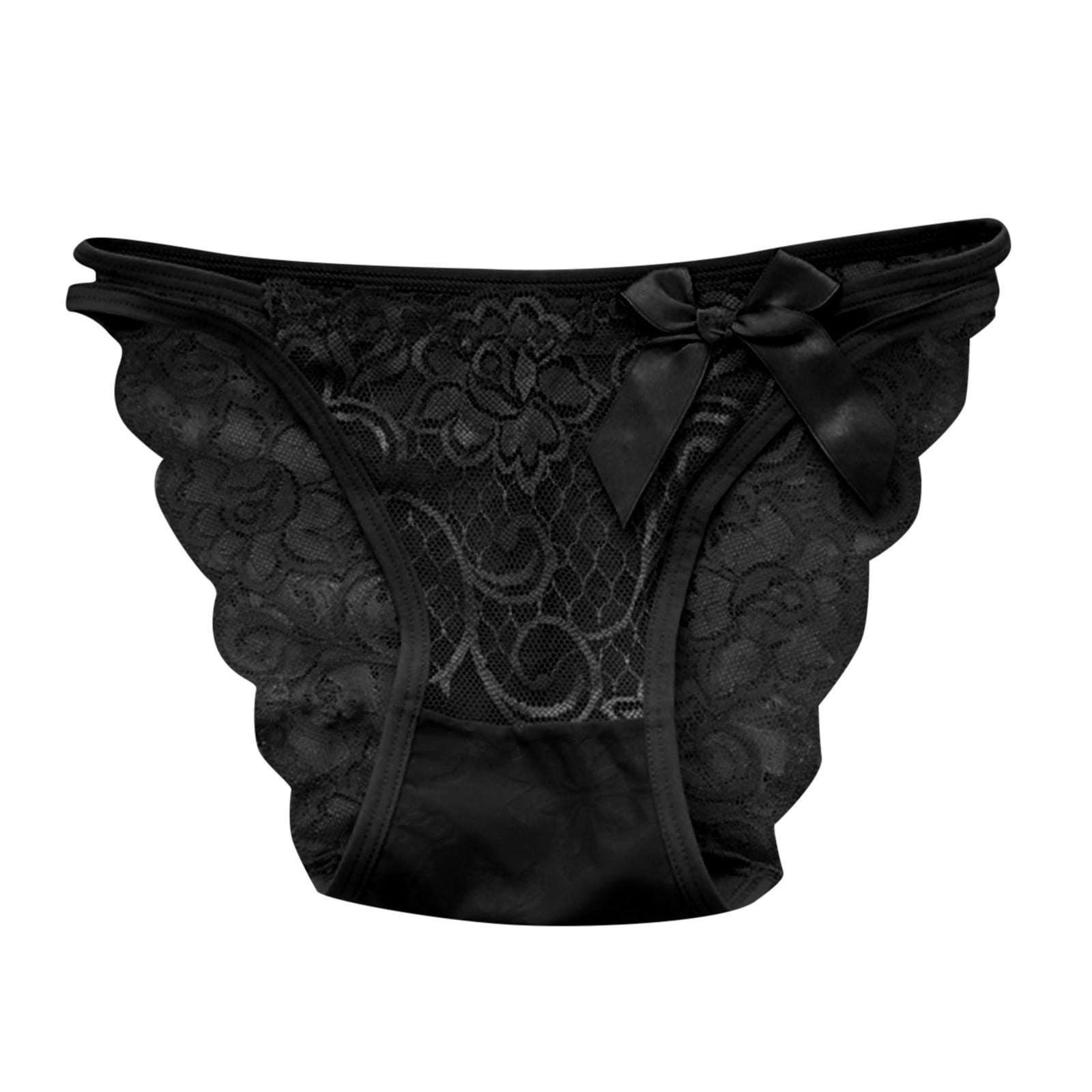 Rinsvye Women Lace Hollow Out Embroidered Mesh Sheer Panties Hollow Out Low Waist Plus Size 6692