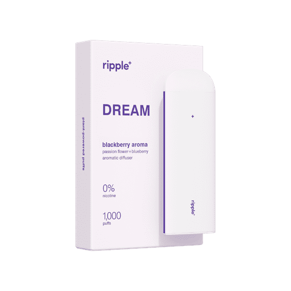 ripple Blackberry 0% Nicotine Diffuser, Passionflower & Blueberry Extracts, 1,000 Puffs