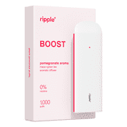 ripple⁺ Pomegranate 0% Nicotine Diffuser, Maca & Green Tea Extracts, 1,000 Puffs