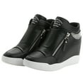 thumbnail image 1 of rismart Women's Wedge Platform Bootie Fashion Sneakers Black 8, 1 of 5