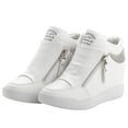 thumbnail image 1 of rismart Women's Wedge Platform Bootie Fashion Sneakers White 7, 1 of 5