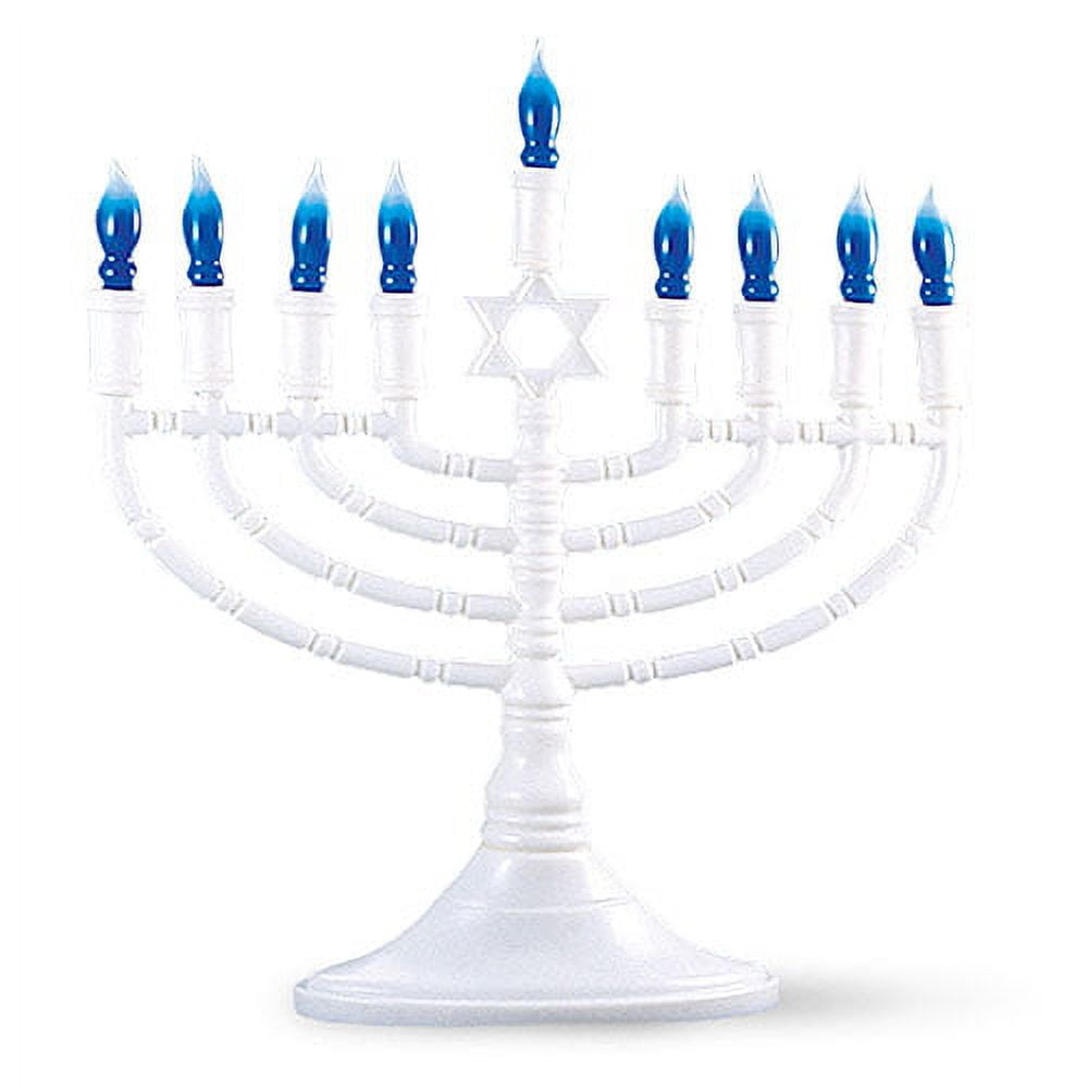 rite lite judaica deluxe white electric menorah with bulbs