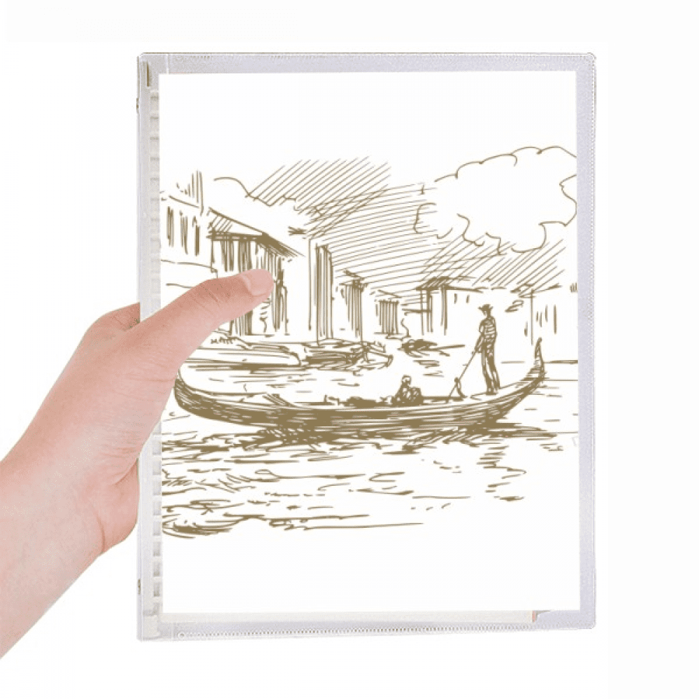 river boat landmark sketch landscape notebook loose diary refillable journal statiry