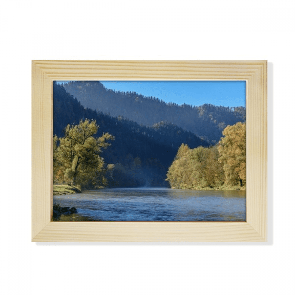 river mountain hill reflection water desktop photo frame picture art decoration painting 6x8 inch