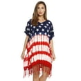 thumbnail image 1 of Riviera Sun Women's American Flag Caftan Swimsuit Cover Up – Lightweight Beach Dress (USA with Stars on Top 2, Large), 1 of 2