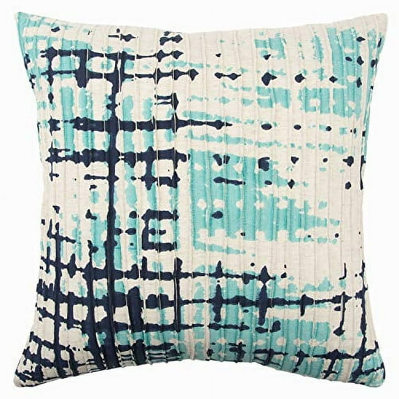 rizzy home blue abstract transitional throw pillow