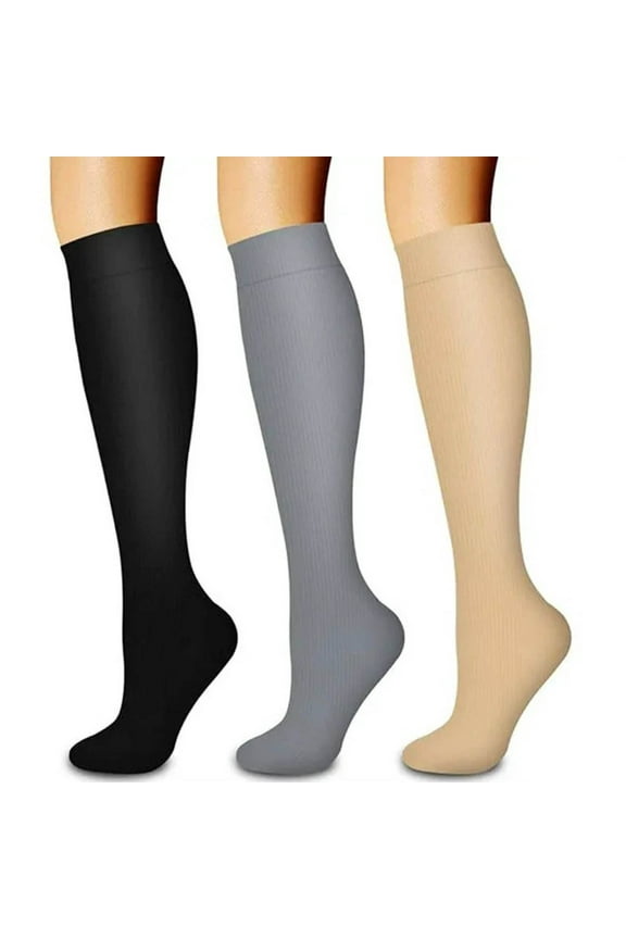 3 Pack Running Socks Womens Cotton Outdoor Socks Fall Winter Thermal Knee High Socks for Cycling Hiking