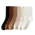 thumbnail image 1 of roadlitg 6 Pack Womens Socks Ribbed Stretch Basic Socks Solid Color Everyday Casual Athletic Socks, 1 of 8