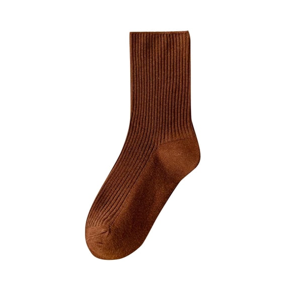 Pileajo Womens Crew Socks Ribbed Solid Color Stretch Comfortable Basic Socks Everyday Casual Athletic Socks