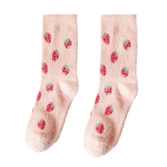 roadlitg Womens Fuzzy Socks Cute Patterned Fleece Thickened Warm Slipper Socks Fall Winter Plush Socks