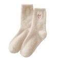 thumbnail image 1 of roadlitg Womens Fuzzy Socks Fleece Thickened Warm Socks Fall Winter Cute Solid Color Home Slipper Socks, 1 of 3