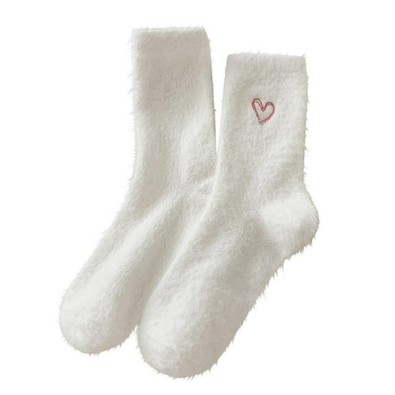 roadlitg Womens Fuzzy Socks Fleece Thickened Warm Socks Fall Winter Cute Solid Color Home Slipper Socks
