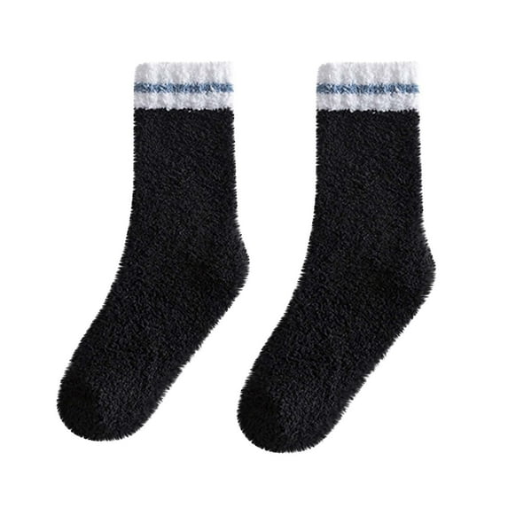 roadlitg Womens Fuzzy Socks Unisex Fall Winter Warm Soft Plush Socks Mid-tube Home Sleeping Slipper Socks