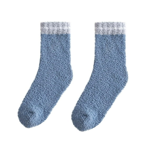 roadlitg Womens Fuzzy Socks Unisex Fall Winter Warm Soft Plush Socks Mid-tube Home Sleeping Slipper Socks