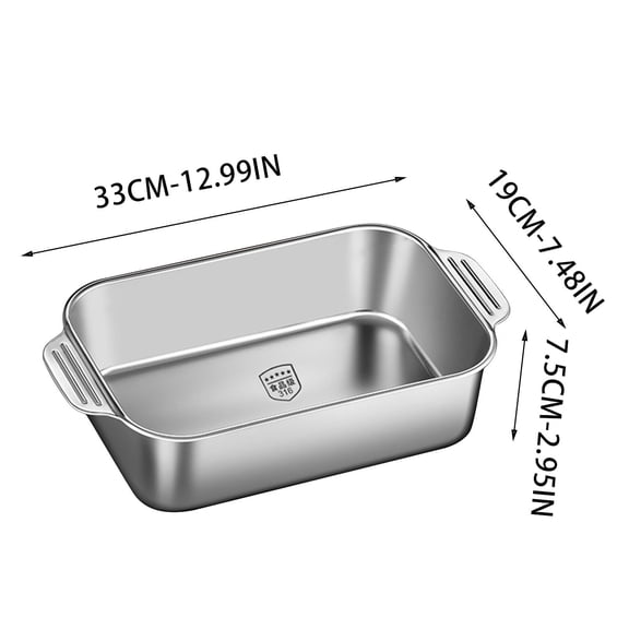 Roasting Pan Roasting Pan 316 Stainless Steel Rectangular Baking Tray Deep Cooking Pan Fish Baking Plate Home Kitchen Cookware Induction Compatible Pan Stainless Steel Pan