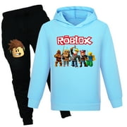 ESMEIL roblox Boys and girls Hoodie Jogging Pants 2 Pieces Tracksuit Clothing Set for Kids 3-15 Years
