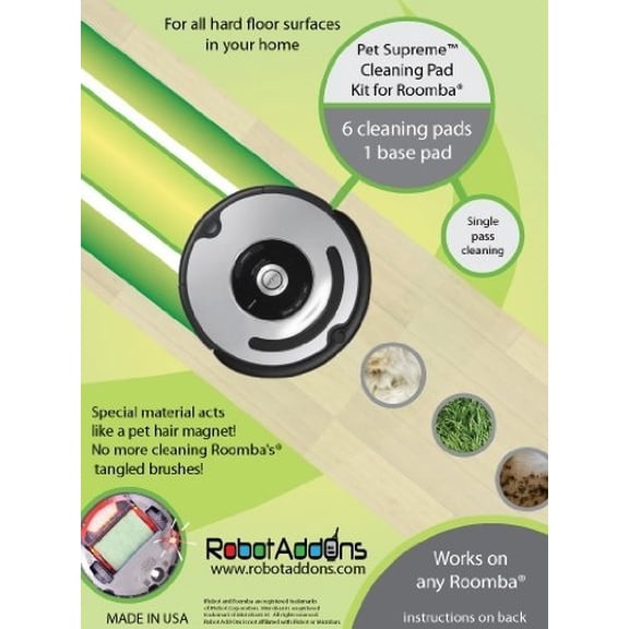 Robot Add-Ons Hard Floor Cleaning Pad Kit, Pet Supreme