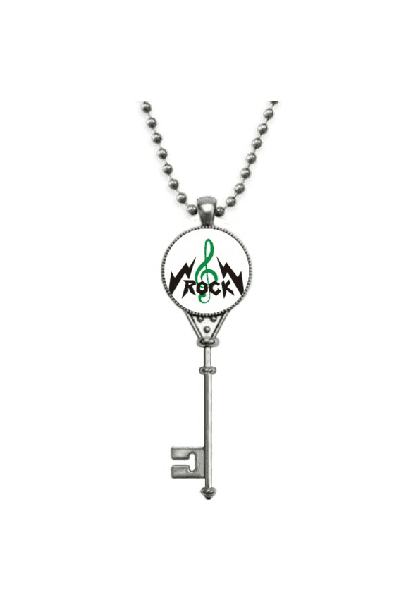 rock roll high notes intense pendant vintage necklsilver key jewelry
