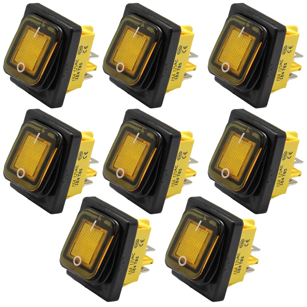 Rocker Switch,Toggle Switch For Boats,4P 15A Waterproof Rocker Switch ...