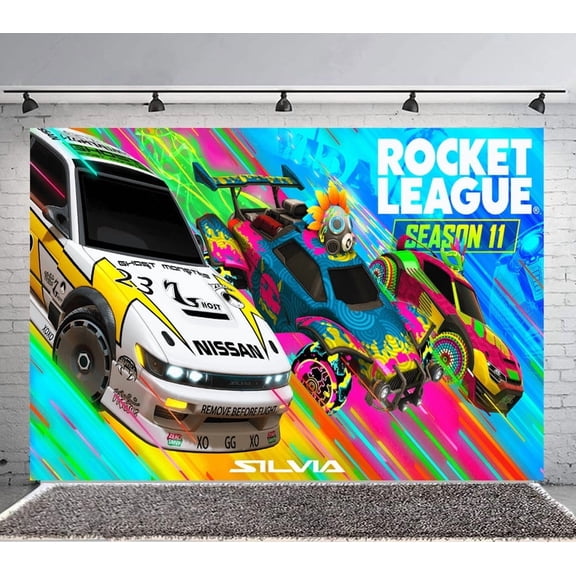 rocket league Backdrop Banner Party Supplies Poster Movie Theme Background for Photography Birthday Decorations