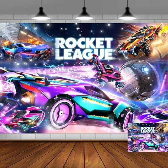 rocket league Backdrop Banner Party Supplies Poster Movie Theme Background for Photography Kids Birthday Decorations