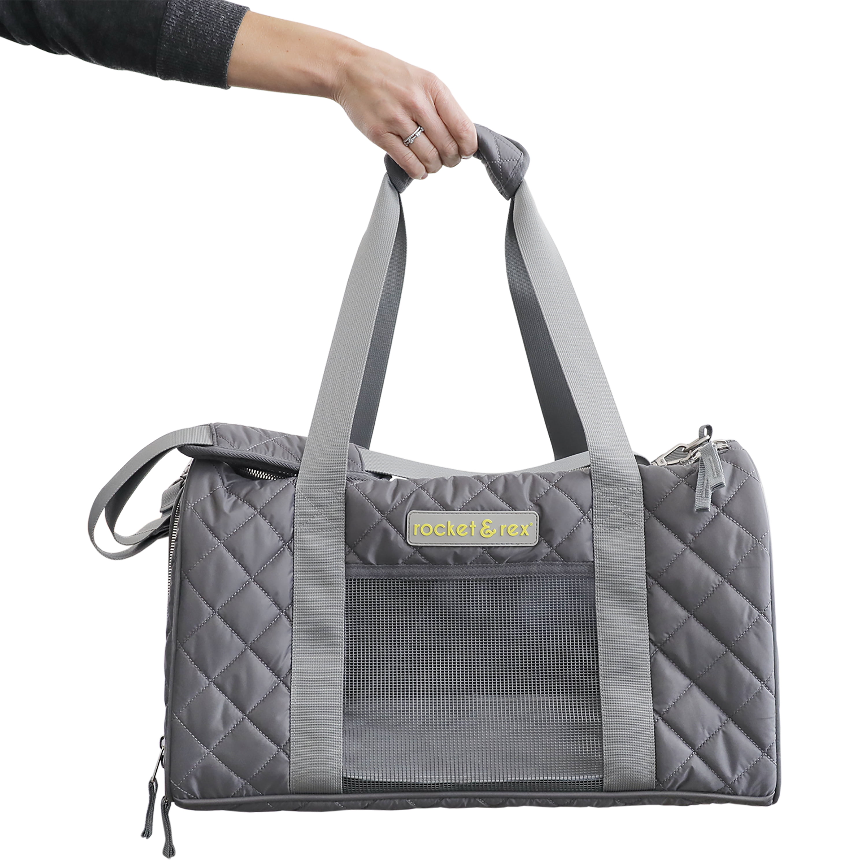 rocket & rex Premium, Soft Sided Pet Carrier. for Dogs, Puppies and Cats up to 16 lbs. Car Rides, Everyday Use and Travel. Airline Approved. Collapsible, Rigid Frame for Easy Storage.