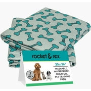 rocket & rex Washable Pee Pads for Dogs | Waterproof, Reusable, Absorbent, Leak-Proof | 2-Pack, 30 x 36" (L)