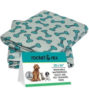 rocket & rex Premium Washable Pee Pads for Dogs | Saves Money vs Disposables | Waterproof & Reusable Puppy Pads for Potty Training, Whelping, Lining Crates & More, 30 x 36 Pack of 2