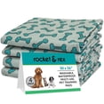 thumbnail image 1 of rocket & rex Premium Washable Pee Pads for Dogs, Waterproof & Reusable Puppy Pads for Potty Training, Lining Crates & More, Guaranteed for 300 Washes, 30" x 36" (Pack of 4), 1 of 10