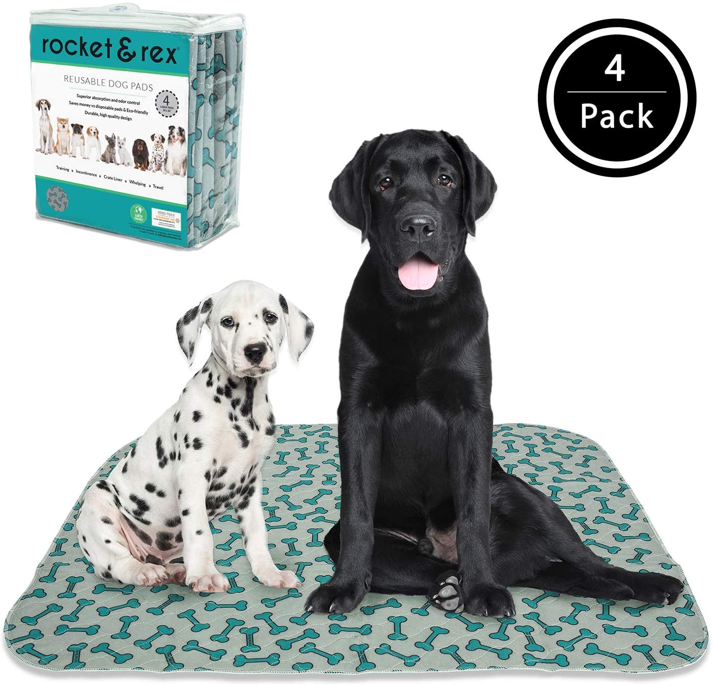 rocket & rex Washable Pee Pads for Dogs Waterproof, Reusable