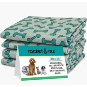 rocket & rex Washable Pee Pads for Dogs | Waterproof, Reusable, Absorbent, Leak-Proof | 4-Pack, 30 x 36" (L)