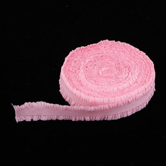 roll of 5 Yards, Folded Over Elastic Tape, Sewing Accessories, 13mm, Black, As Described Pink