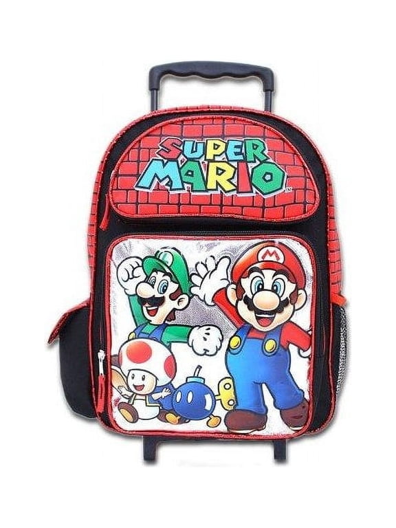 roller backpack bag, super mario
