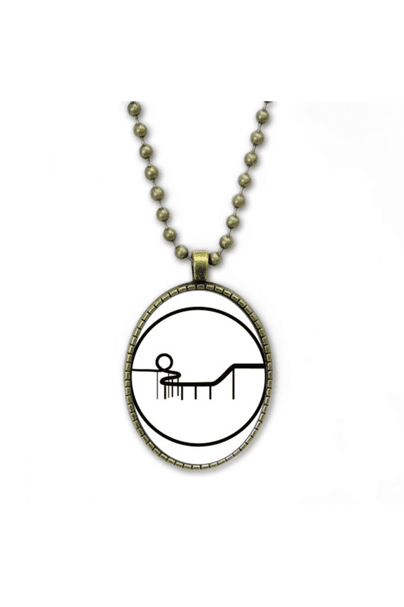 roller coaster amusement park outline necklace vintage chain bead pendant jewelry collection