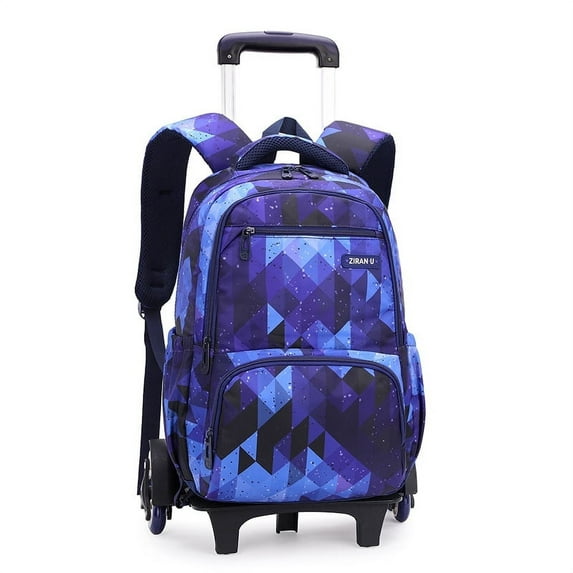 rolling backpack large-capacity wheeled backpack waterproof trolley school bag,pink (6 wheels)