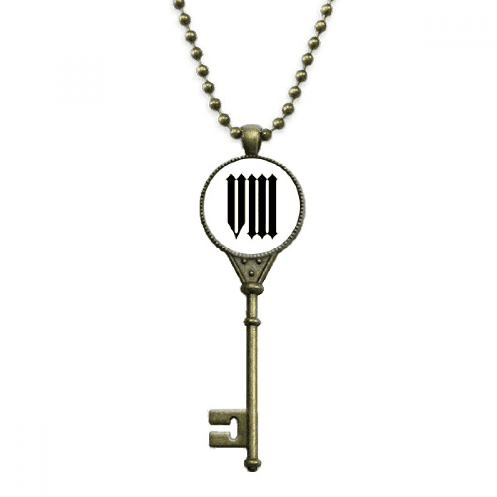 roman numerals eight in black key necklace pendant tray embellished ...