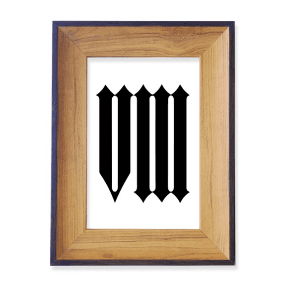 roman numerals eight in black photo frame exhibition display art desktop painting