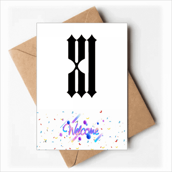 roman numerals eleven in black Welcome Back Greeting Cards Envelopes Blank