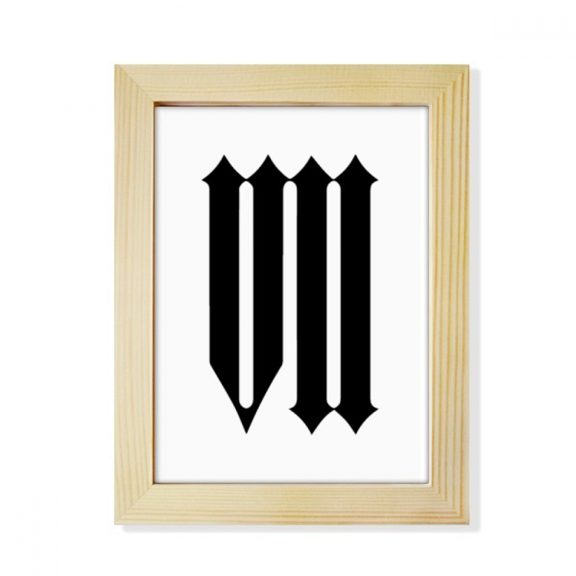 roman numerals seven in black desktop adorn photo frame display art painting wooden