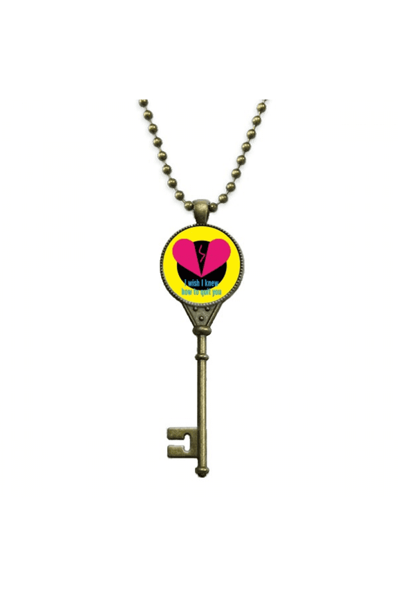 romantic film classical words key necklace pendant tray embellished chain