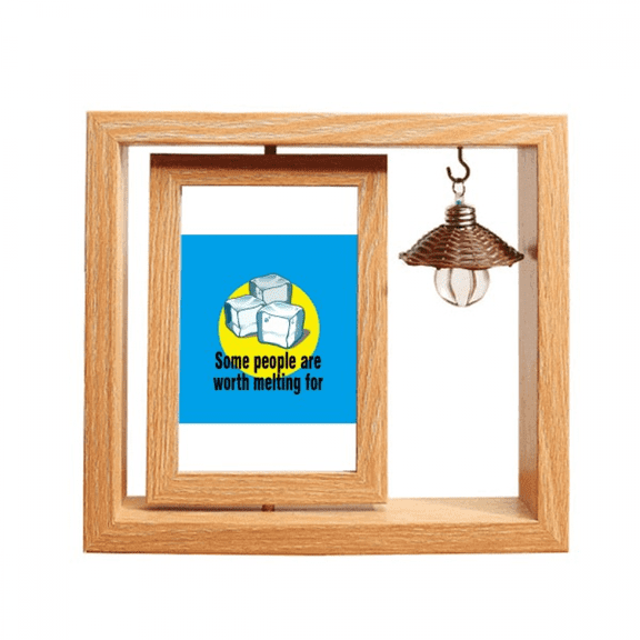 romantic words some worth melting Wooden Rotating Picture Photo Frame 4x6